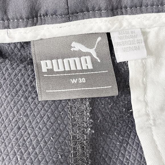 Puma Mens 30 Golf Tech Performance Shorts Charcoal Gray Tonal Print Flat Front - Picture 5 of 8